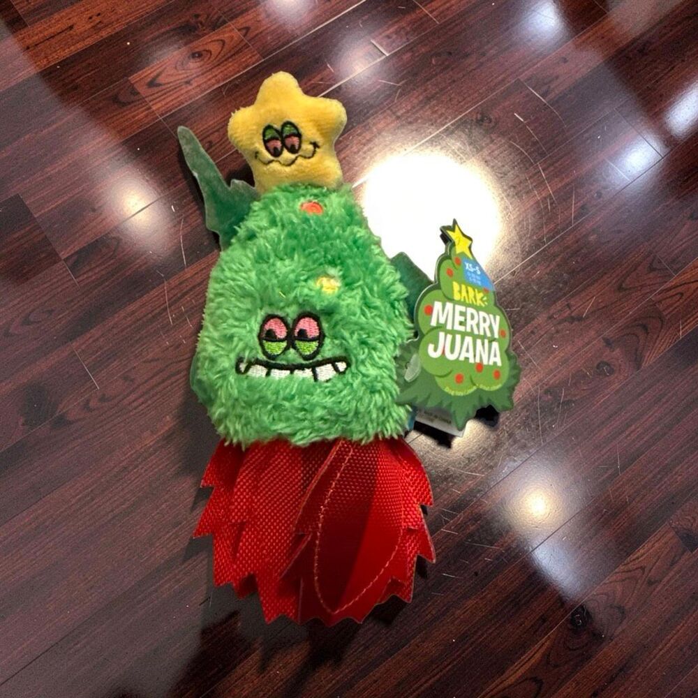 NWT Bark Box Bark Box Merry Juana Christmas Bud Dog Toy 420 Collection Plush XL